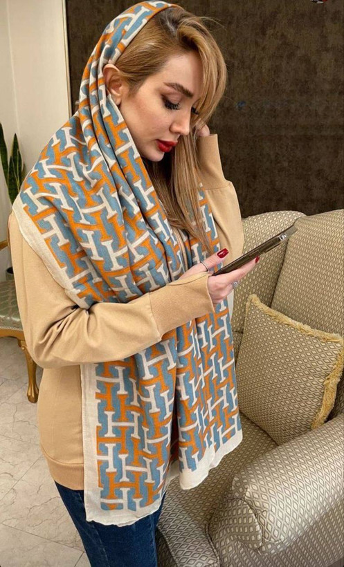 شال نخ پنبه وارداتی سیااسکارف