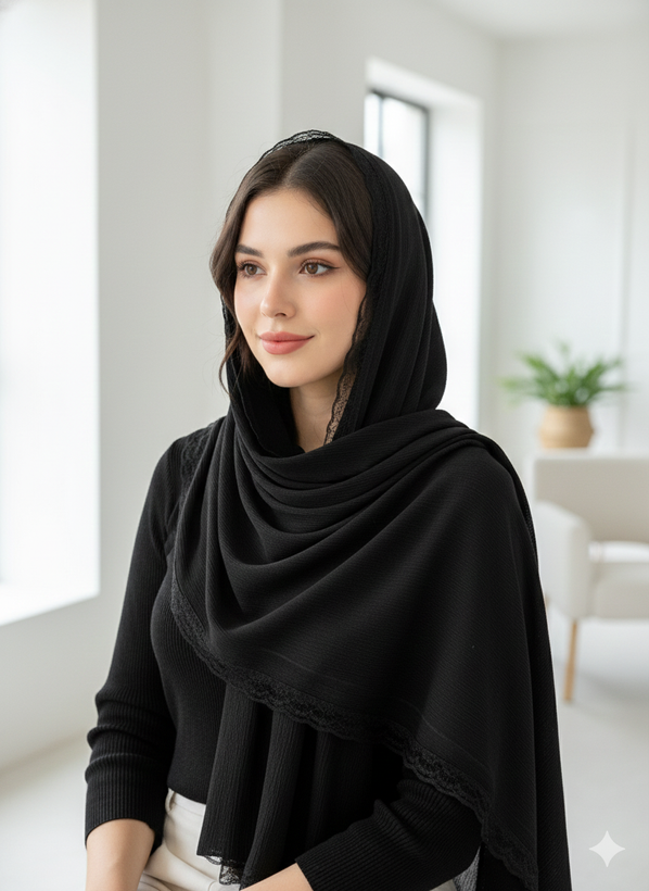 شال پلیسه برشکا دور دانتل