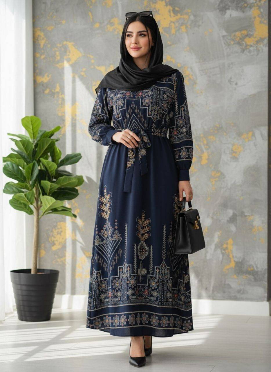 پیراهن سنتی یقه چین