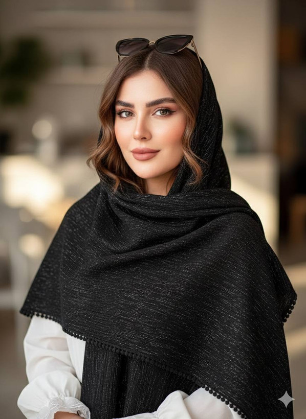 شال برشکا دور عدسی مشکی