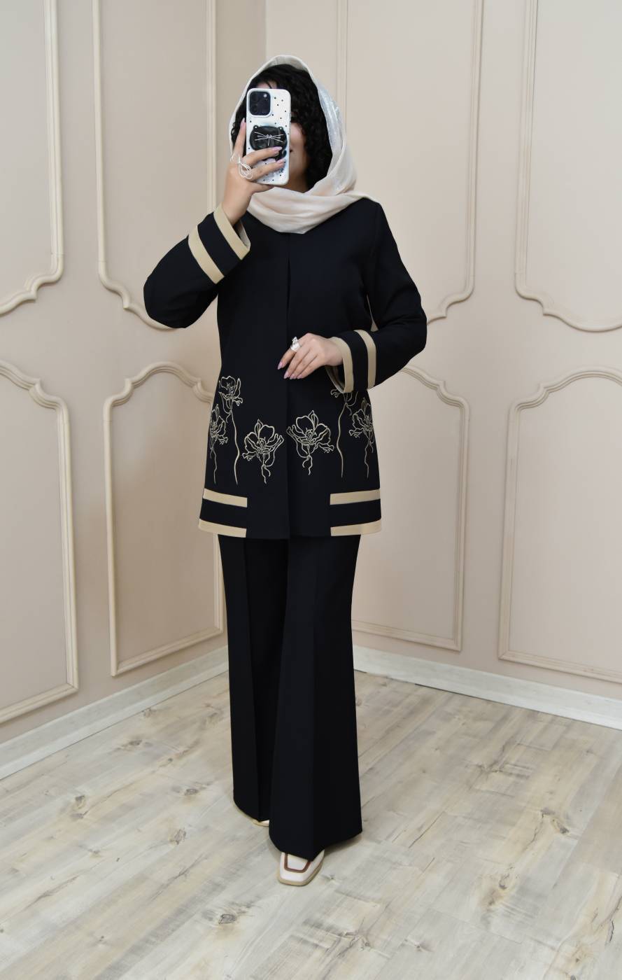 کت و شلوار گلدوزی مدل رویا