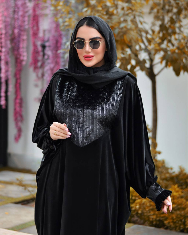 مانتو عبایی مخمل مدل نیکو